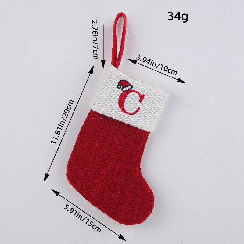 （Pre Order）Red Letter Wool Christmas Stocking Pendant