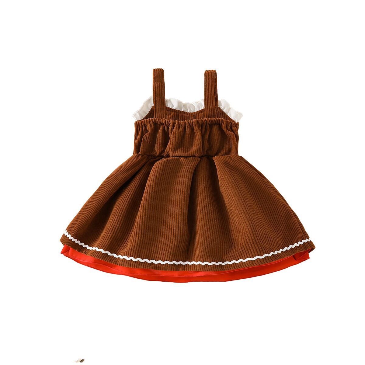 （Pre Order）Baby & Toddler Christmas Corduroy Gingerbread Suspender Dress