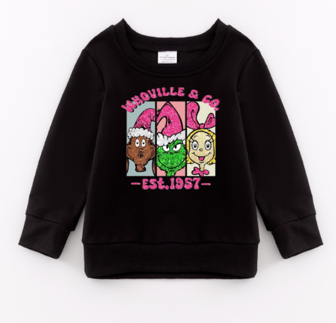 （Pre Order）Girls Christmas Print Sweatshirt