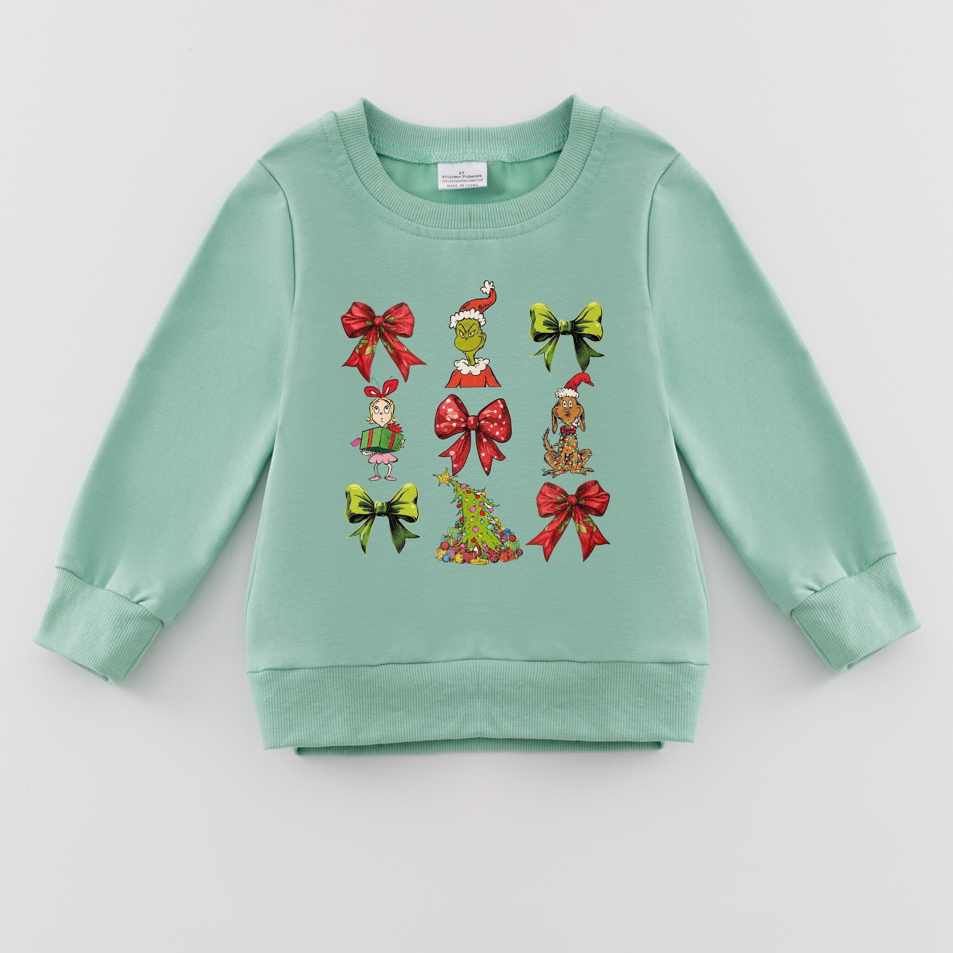 （Pre Order）Girls Christmas Print Sweatshirt