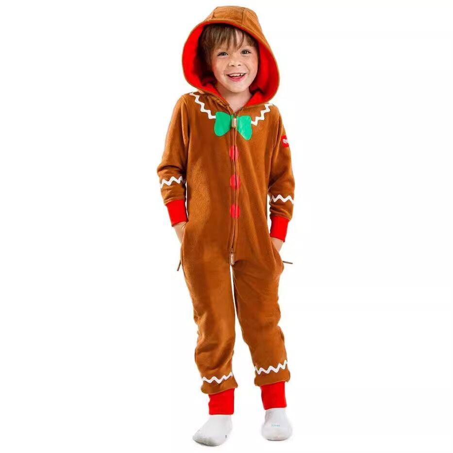 （Pre Order）Family Christmas Gingerbread Man One-piece Home Suit