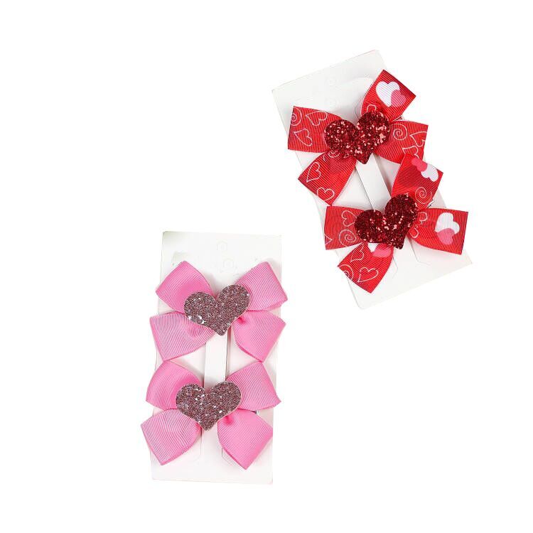 （Pre Order）Girls Bow Love Hair Clip 2 PCS