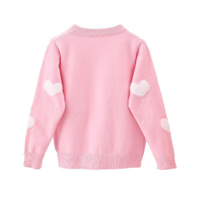 （Pre Order）Girls Valentine's Day Jacquard Sweater Cardigan