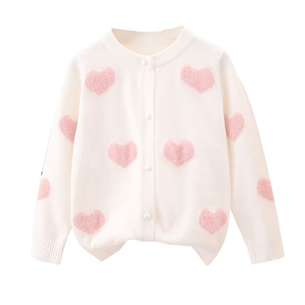 （Pre Order）Girls Valentine's Day Jacquard Sweater Cardigan