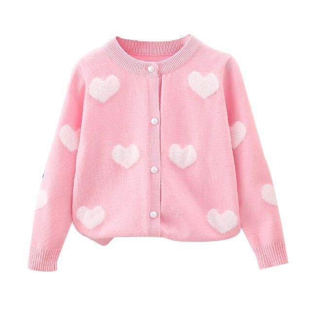 （Pre Order）Girls Valentine's Day Jacquard Sweater Cardigan