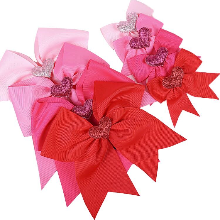 （Pre Order）Girls Valentine's Day Dovetail Bow Hair Clip Scrunchie 2 PCS