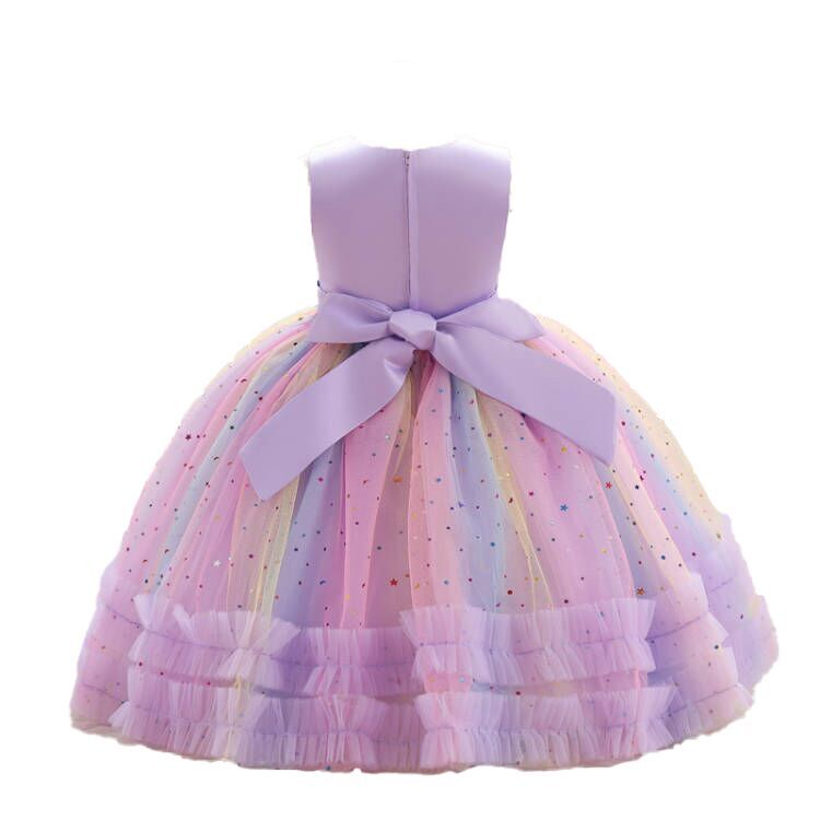 （Pre Order）Girls Easter Colorful Sequin Mesh Dress