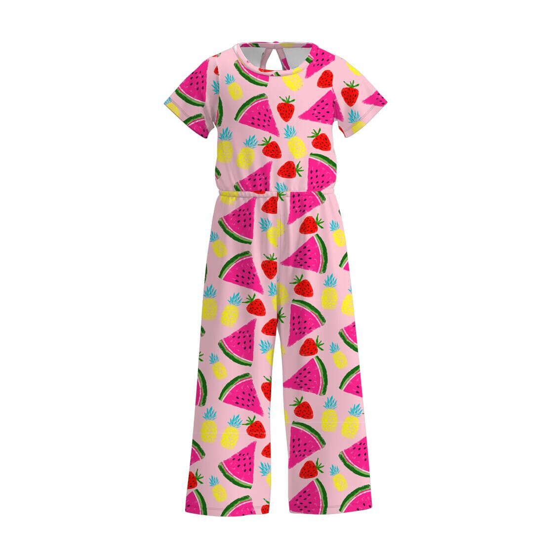 （Pre Order）Girls Spring and Summer Watermelon Print Jumpsuit