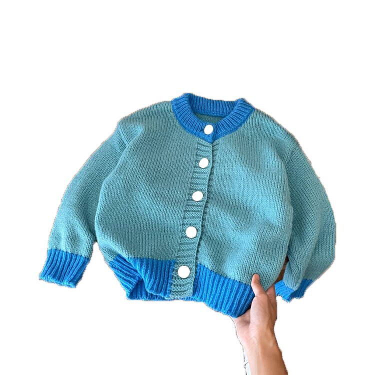 （Pre Order）Girls Spring Blue ＆ Pink Cardigan sweater