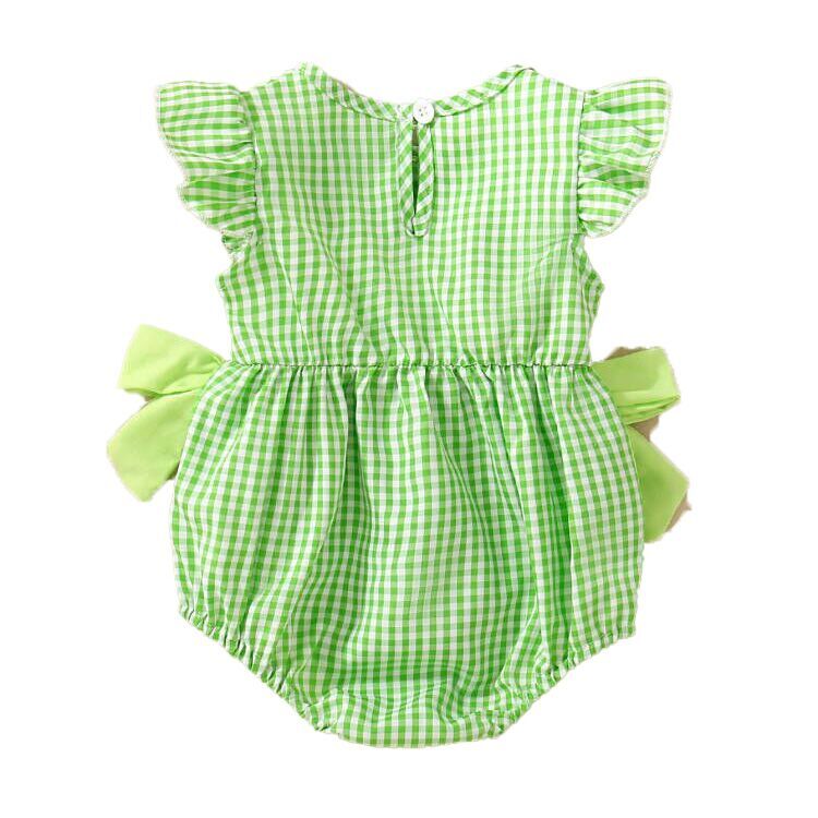 （Pre Order）Toddler Girls St.Patrick's Day Shamrock Embroidery Romper