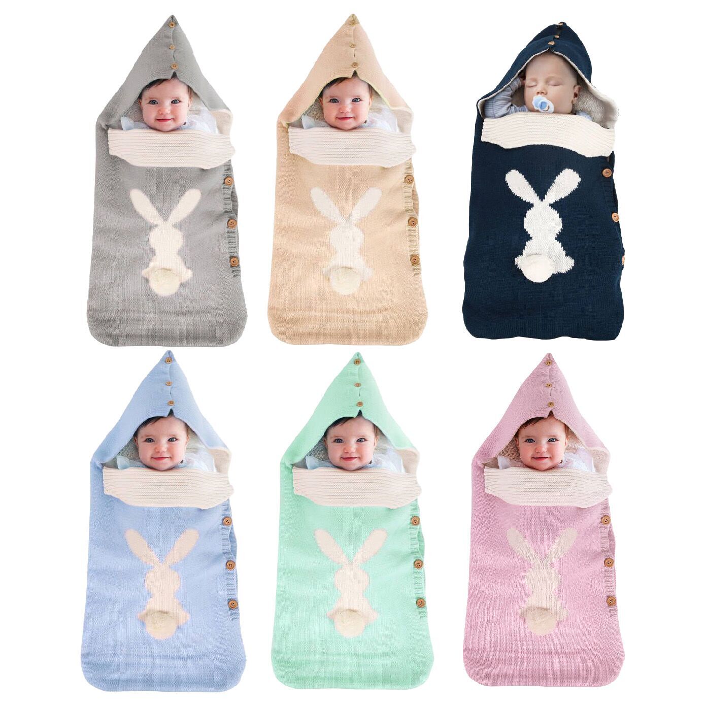 （Pre Order）Plush Bunny-Shaped Baby Sleeping Bag for Toddlers