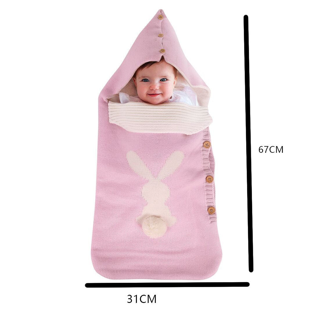 （Pre Order）Plush Bunny-Shaped Baby Sleeping Bag for Toddlers