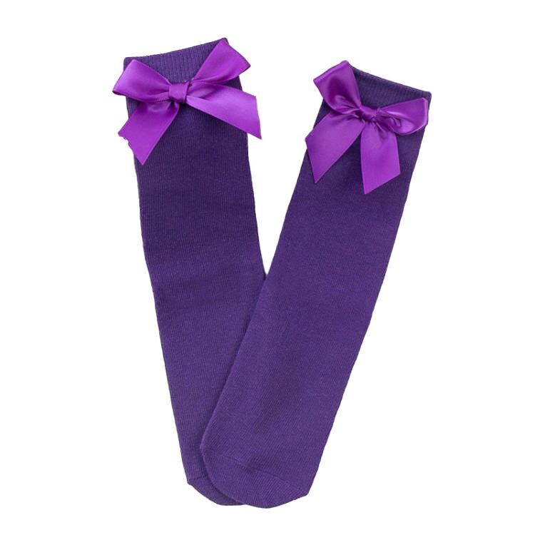 （Pre Order）Girls Solid Color Bow Socks