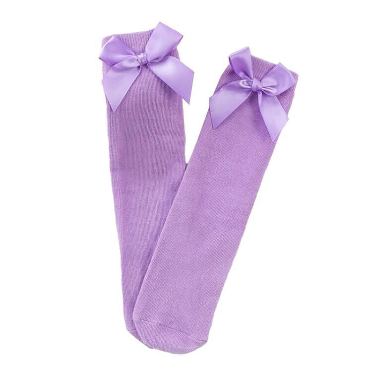 （Pre Order）Girls Solid Color Bow Socks