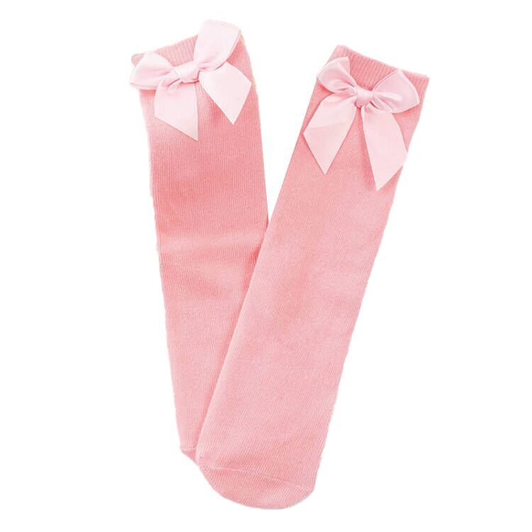 （Pre Order）Girls Solid Color Bow Socks