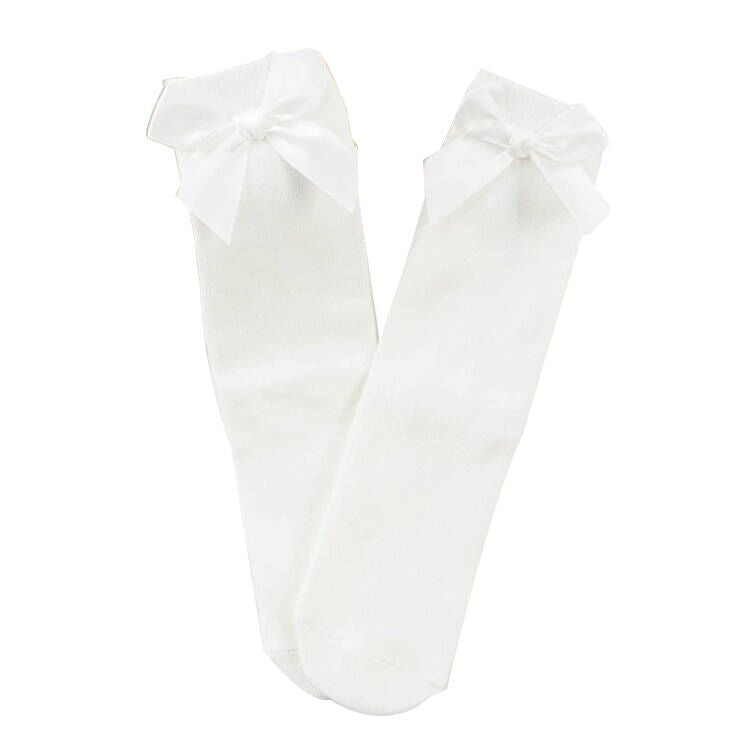 （Pre Order）Girls Solid Color Bow Socks