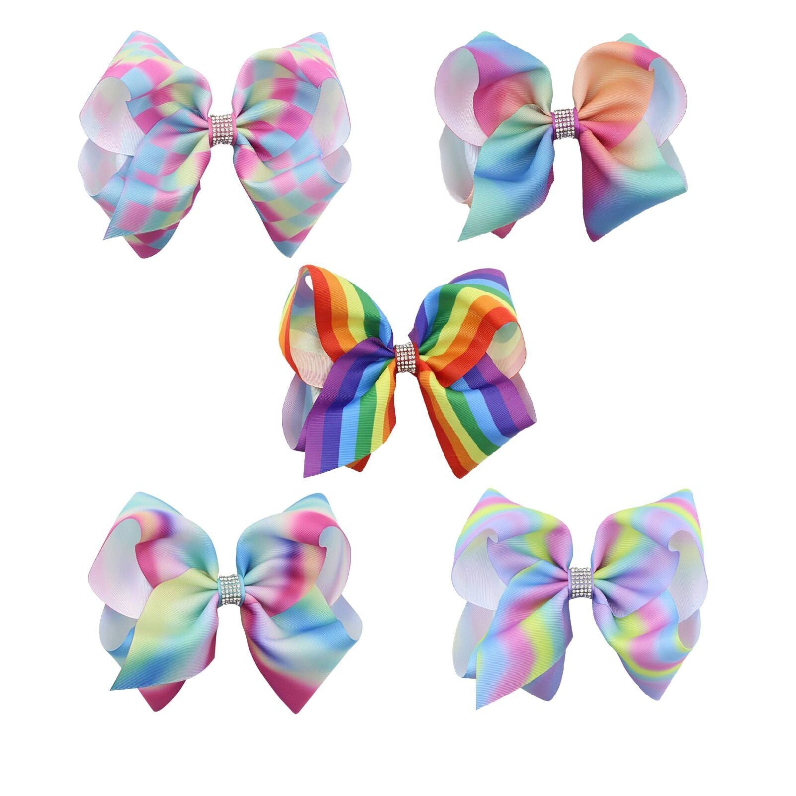 （Pre Order）Fashion Oversize Rainbow Bow for Girls