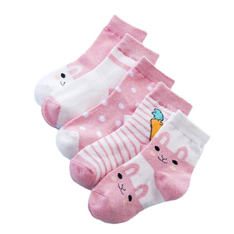 （Pre Order）5 Pairs of Girls Easter Bunny Jacquard Socks