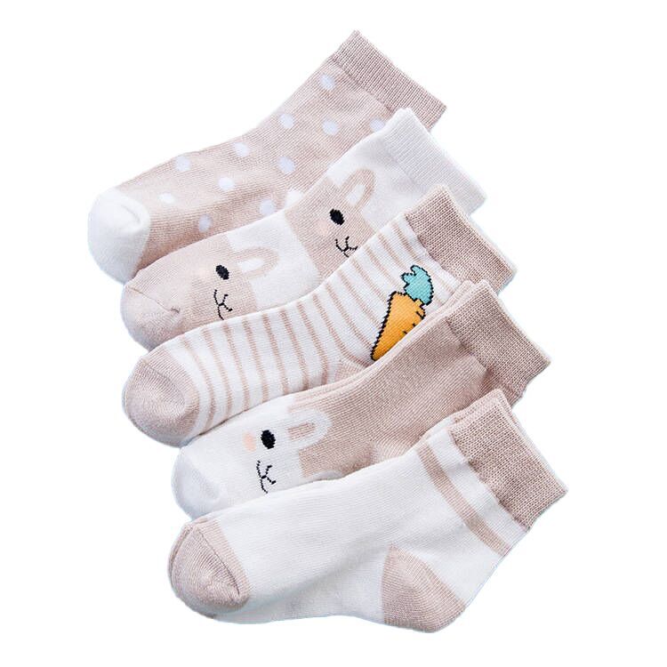 （Pre Order）5 Pairs of Girls Easter Bunny Jacquard Socks