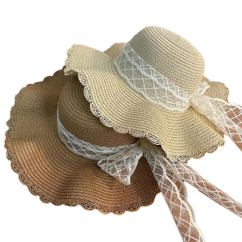 （Pre Order）Adults Summer Bow Lace Straw Hat