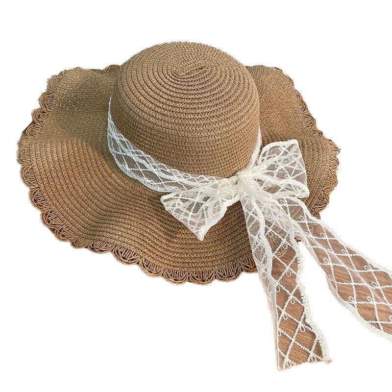 （Pre Order）Adults Summer Bow Lace Straw Hat