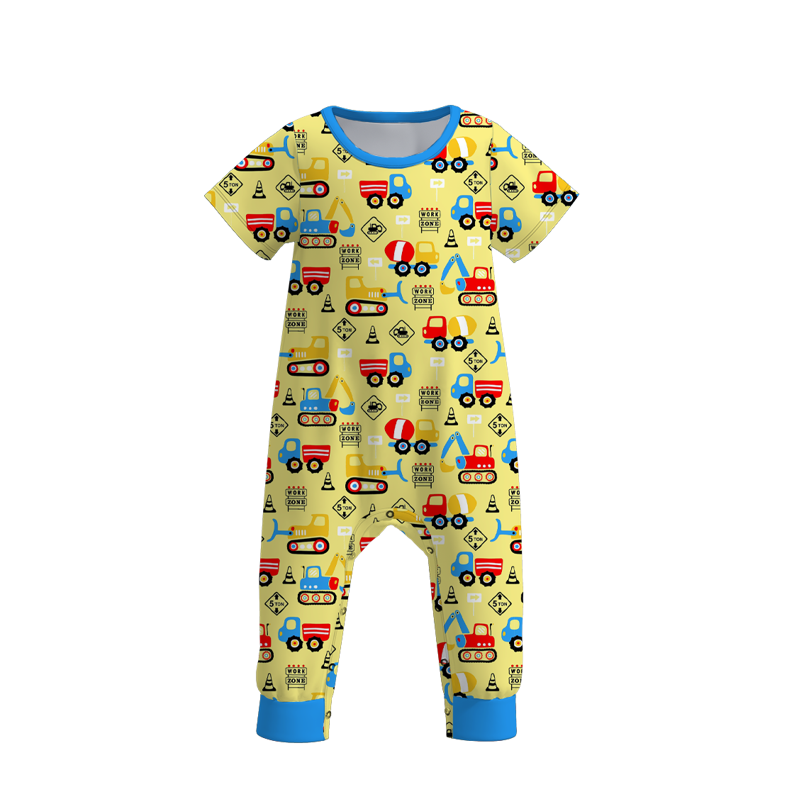 （Pre Order）Baby Boy's Digger Truck Print Romper