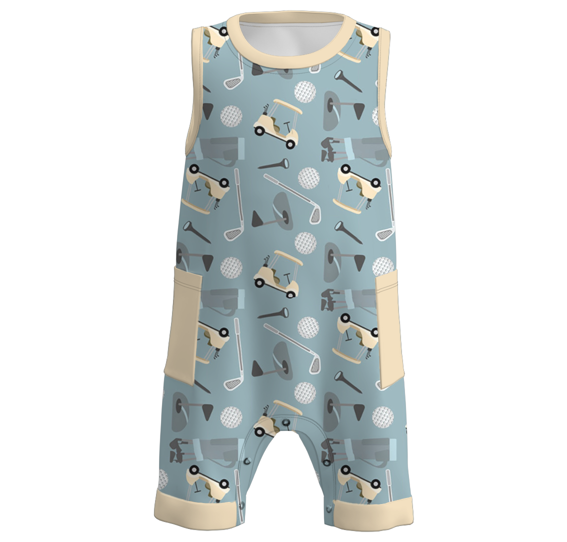 （Pre Order）Baby Boys Golf Fishing Print Romper