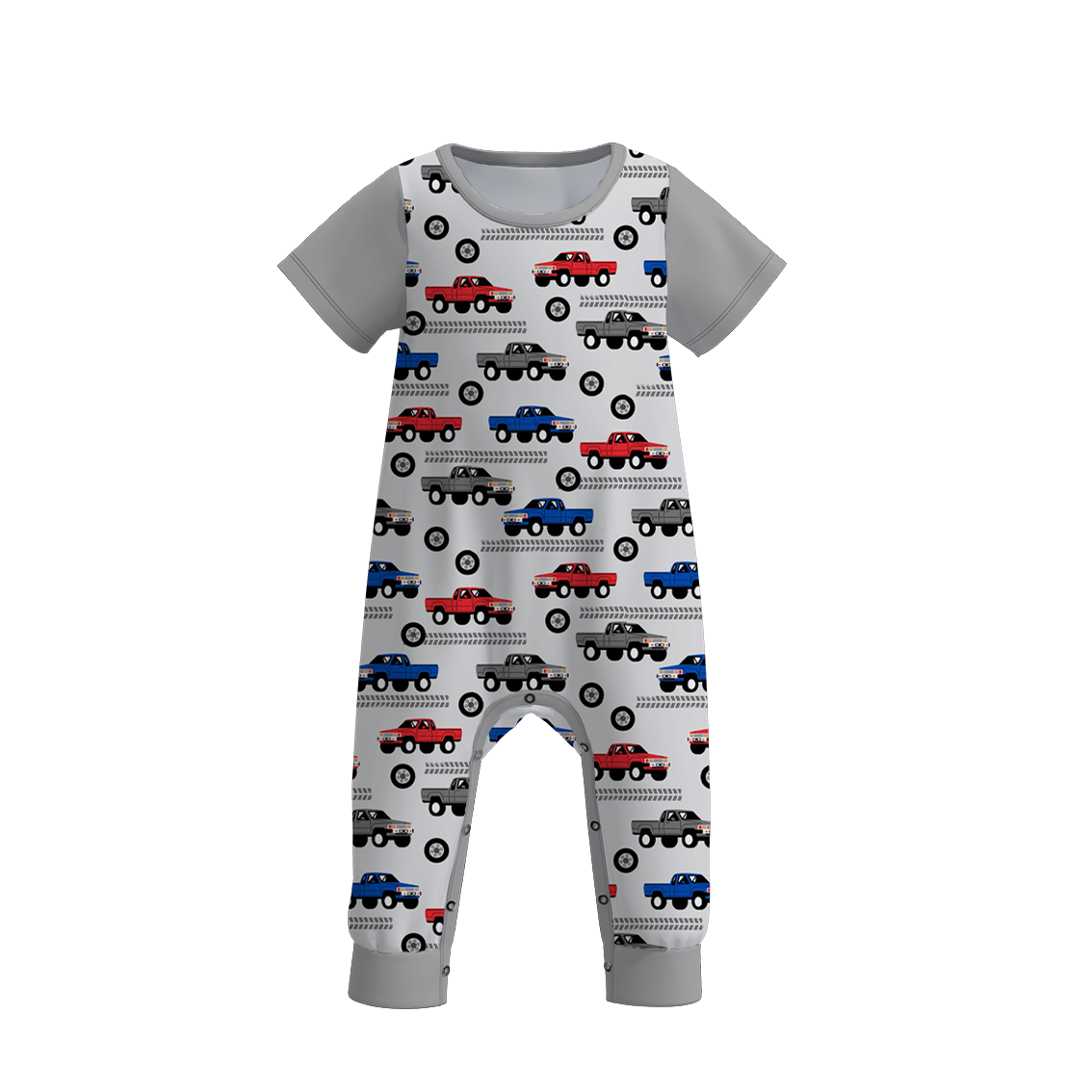 （Pre Order）Baby Boys Summer Truck Father's Day Print Romper