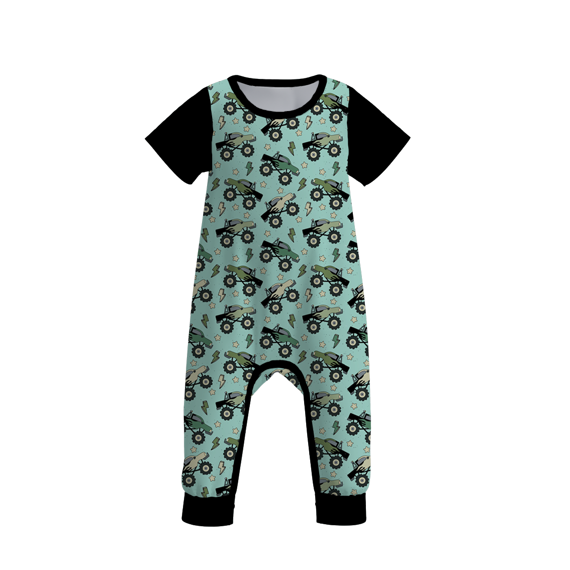 （Pre Order）Baby Boys Summer Truck Father's Day Print Romper