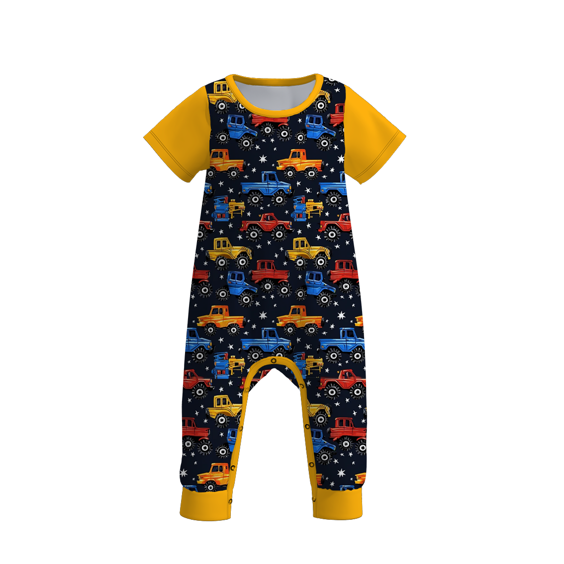 （Pre Order）Baby Boys Summer Truck Father's Day Print Romper