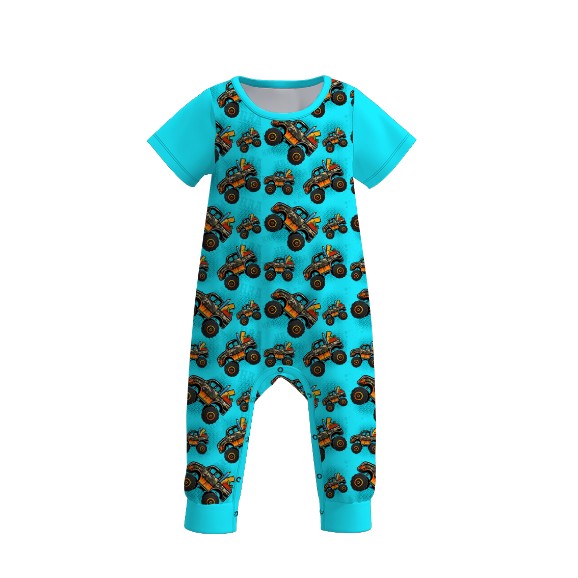 （Pre Order）Baby Boys Summer Truck Father's Day Print Romper