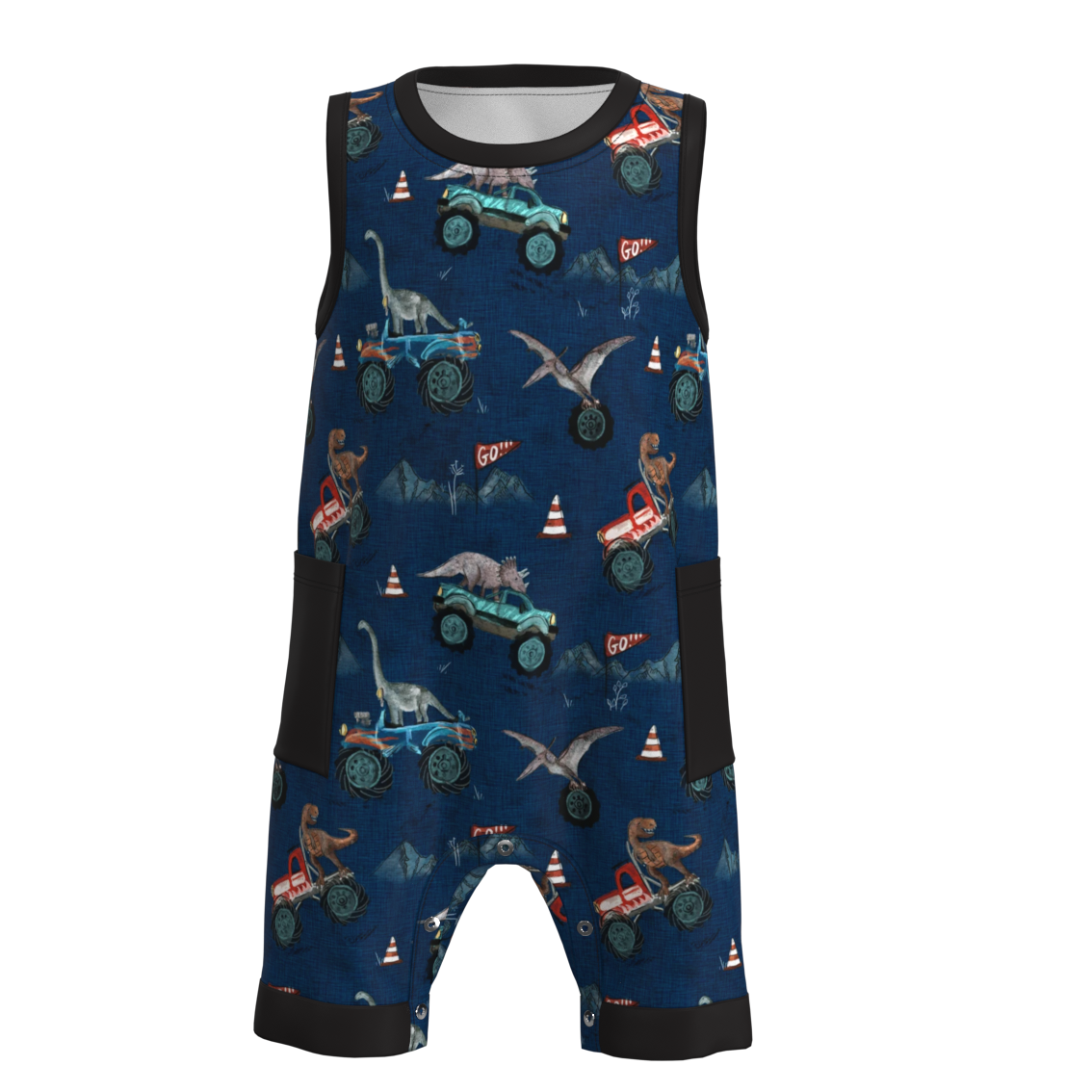 （Pre Order）Baby Boy Summer Dinosaurs Print Romper