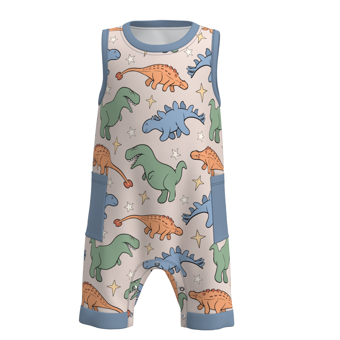 （Pre Order）Baby Boy Summer Dinosaurs Print Romper