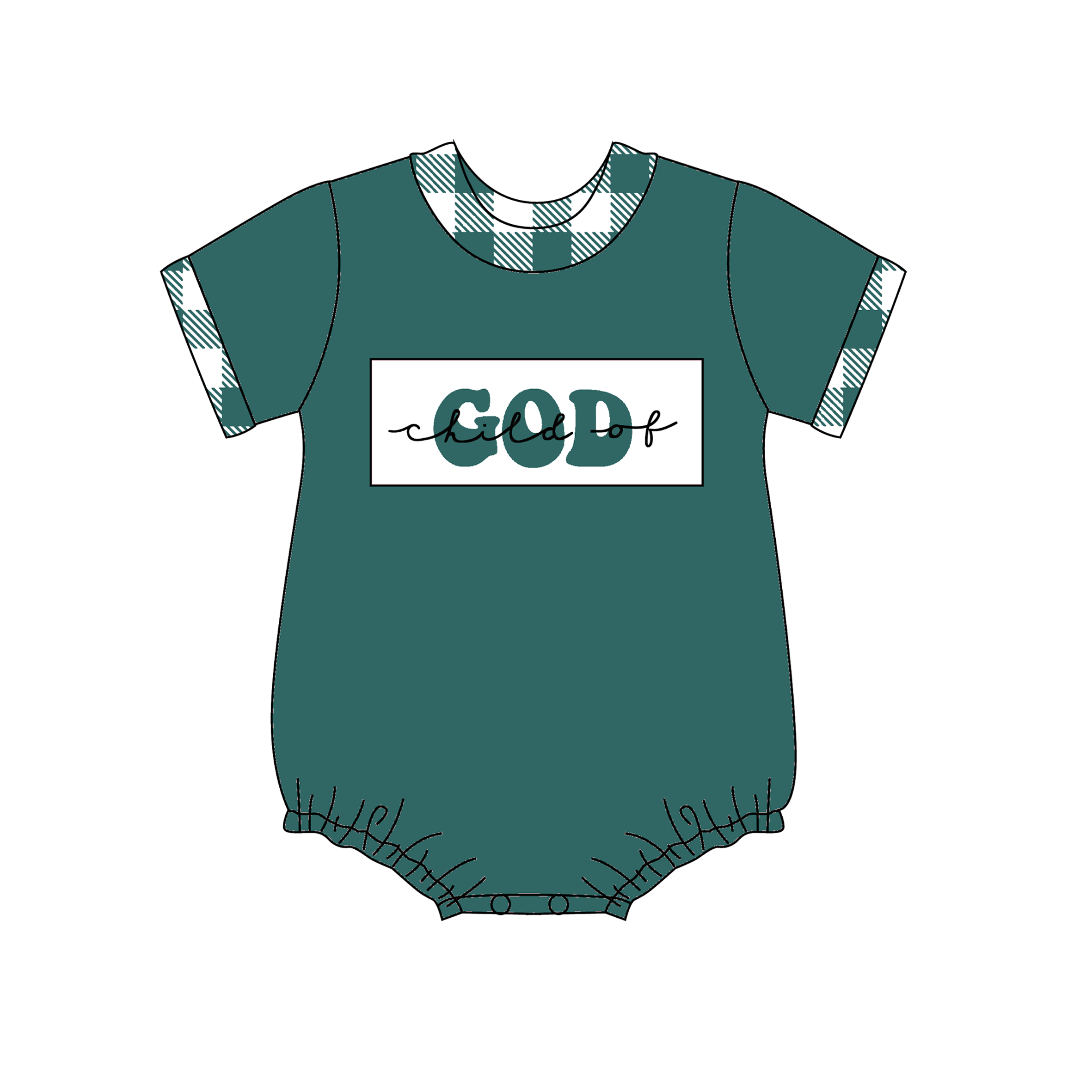 (Pre Order)Baby Boys Child Of God Embroided Romper