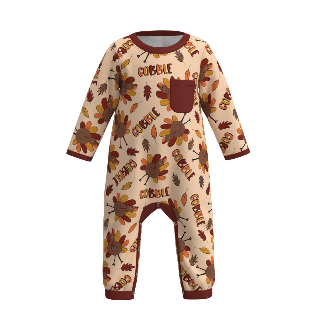 （Pre Order）Baby Boys Thanksgiving Print Romper