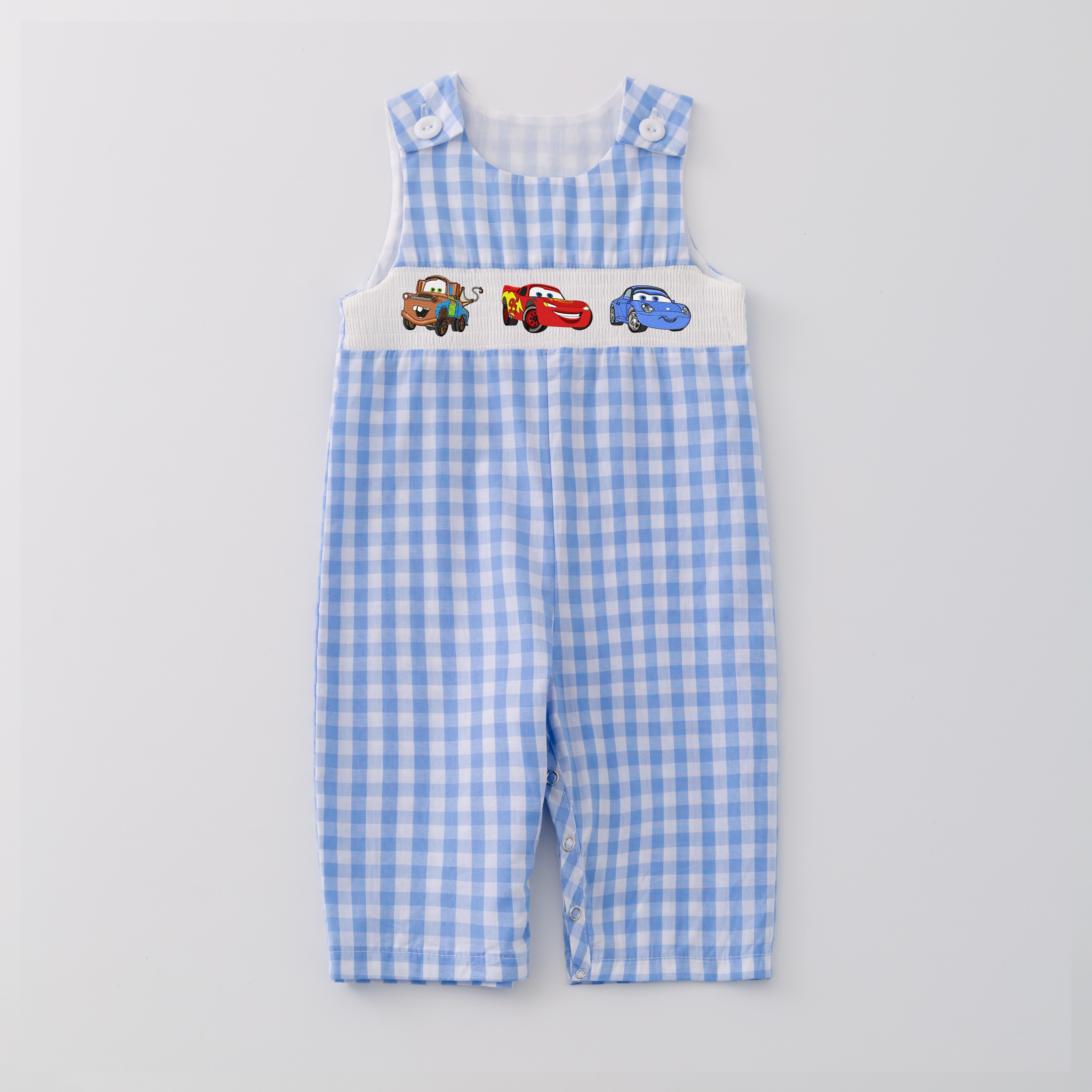 （Pre Order）Boys Cartoon Embroidery Smocked Romper and Outfit Set