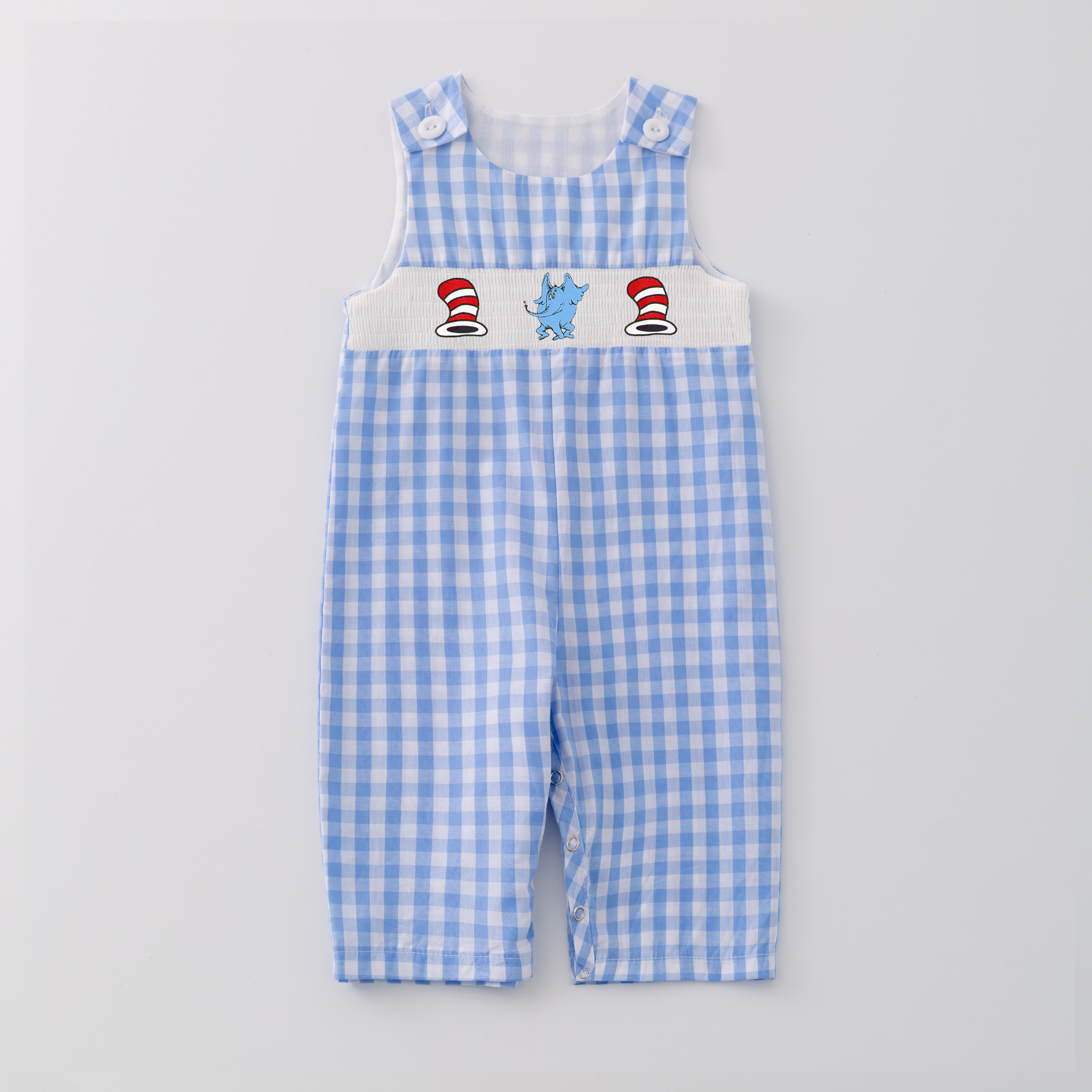 （Pre Order）Girls and Boys DR SEUSS Embroidery Smocked Dress Romper Outfit