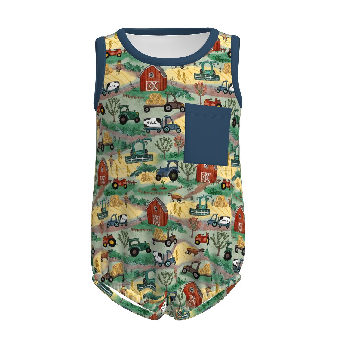 （Pre Order）Toddler Boys Spring and Summer Truck Print Romper