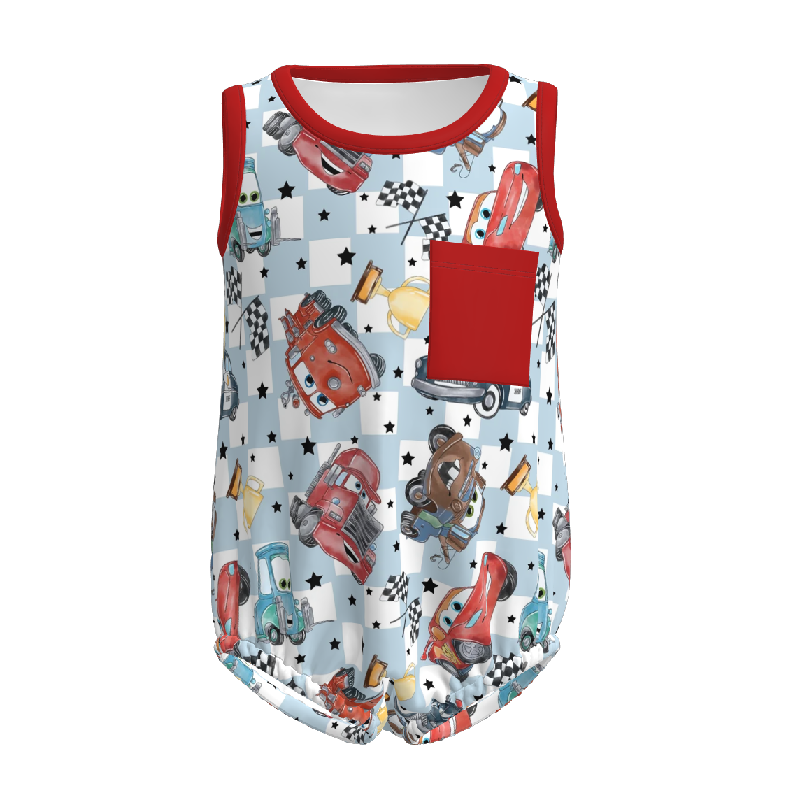 （Pre Order）Toddler Boys Spring and Summer Truck Print Romper