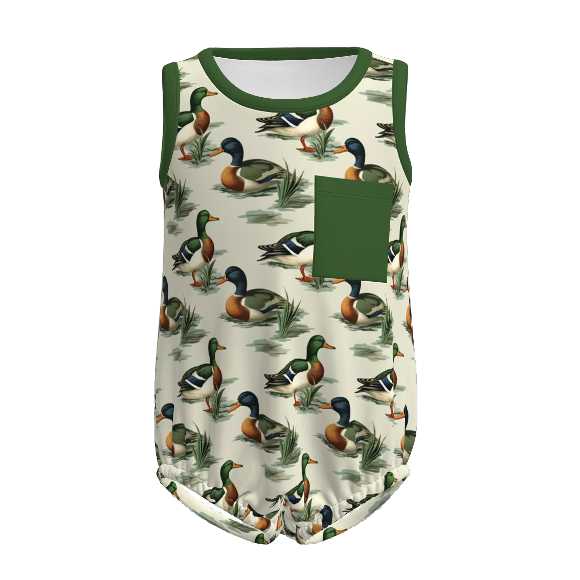 （Pre Order）Toddler Boys Spring and Summer Wild Duck Print Romper