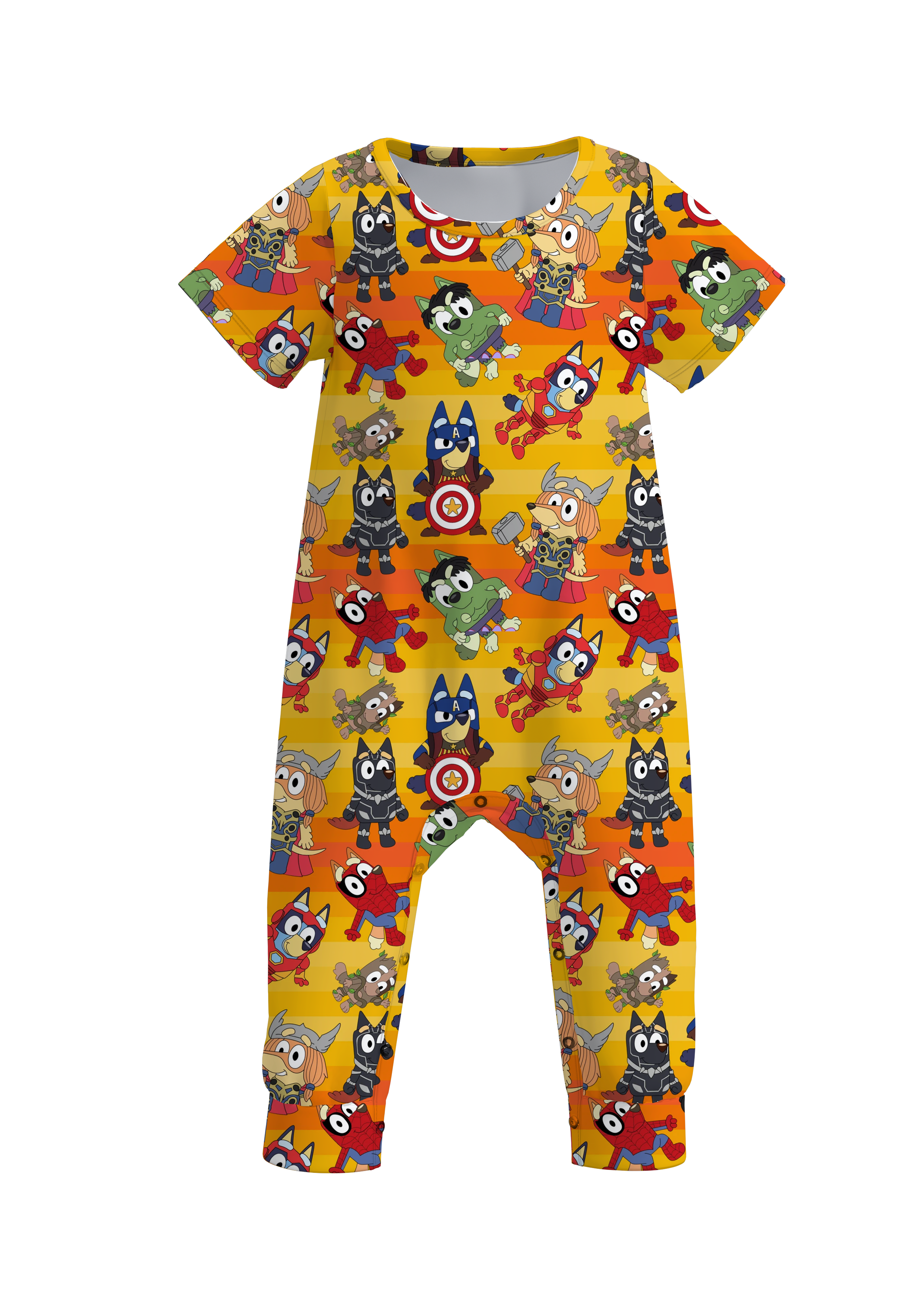 （Pre Order）Baby Boys Cute Cartoon Print Romper