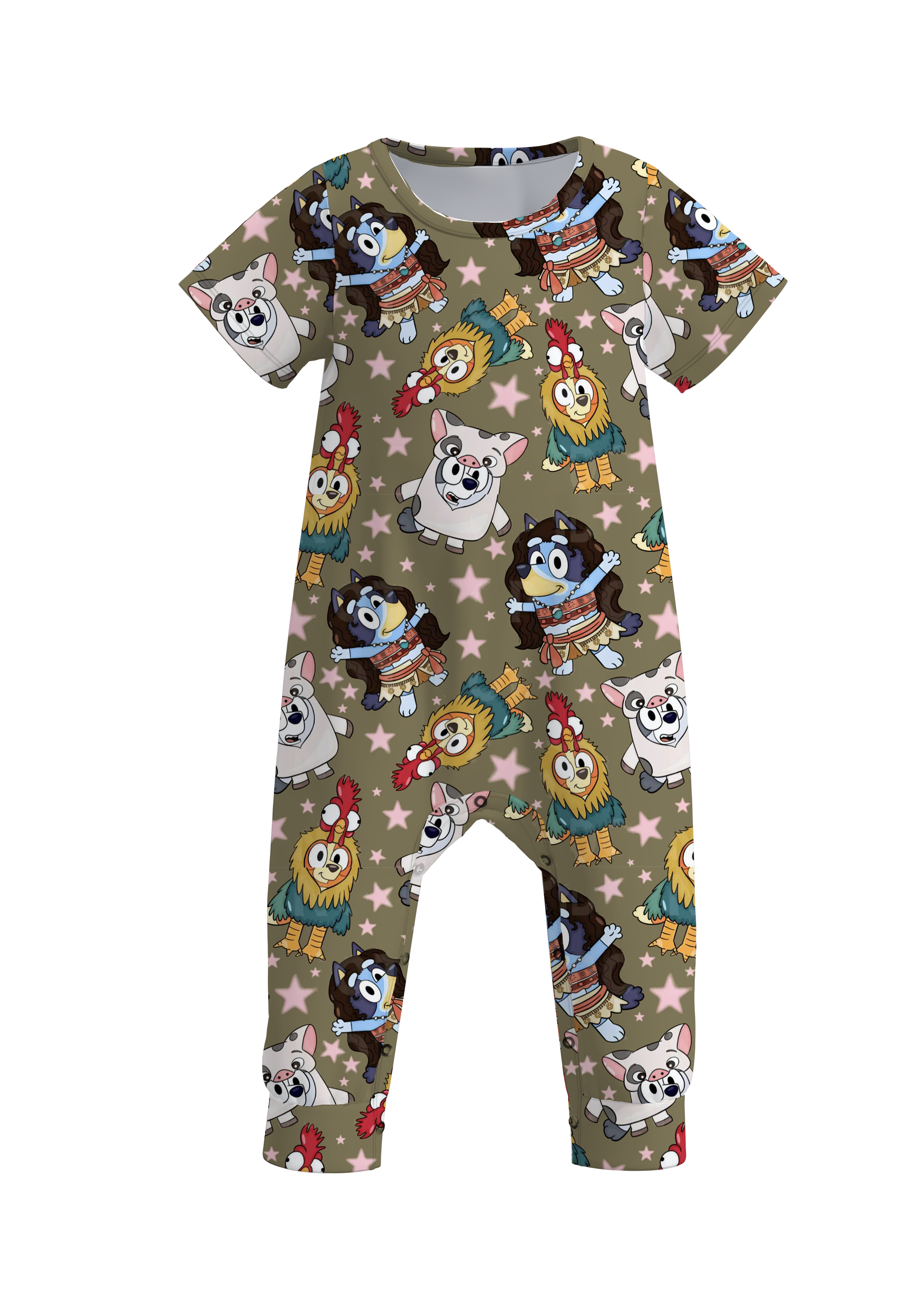 （Pre Order）Baby Boys Cute Cartoon Print Romper