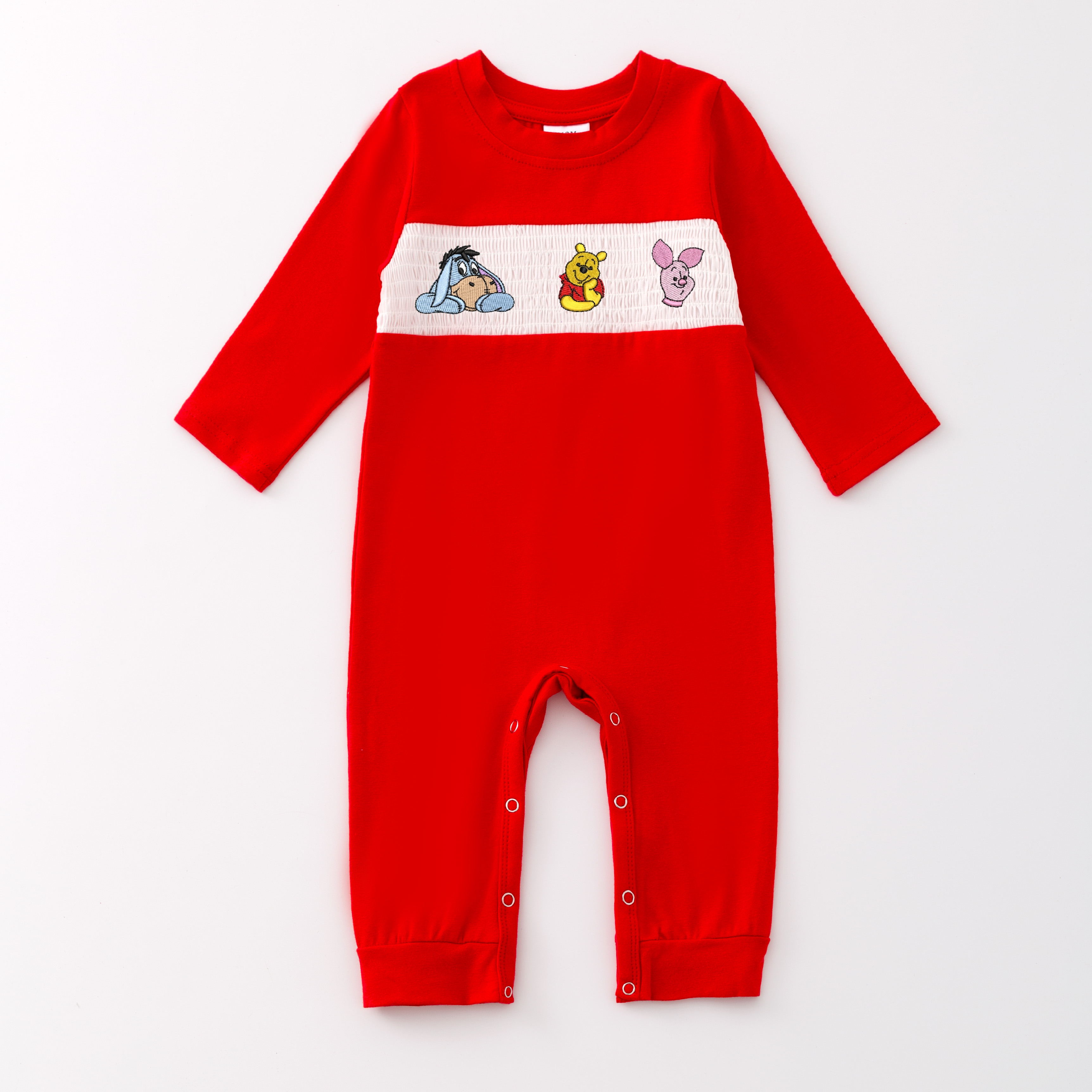 （Pre Order）Baby Boys Christmas Embroidery Smocked Romper