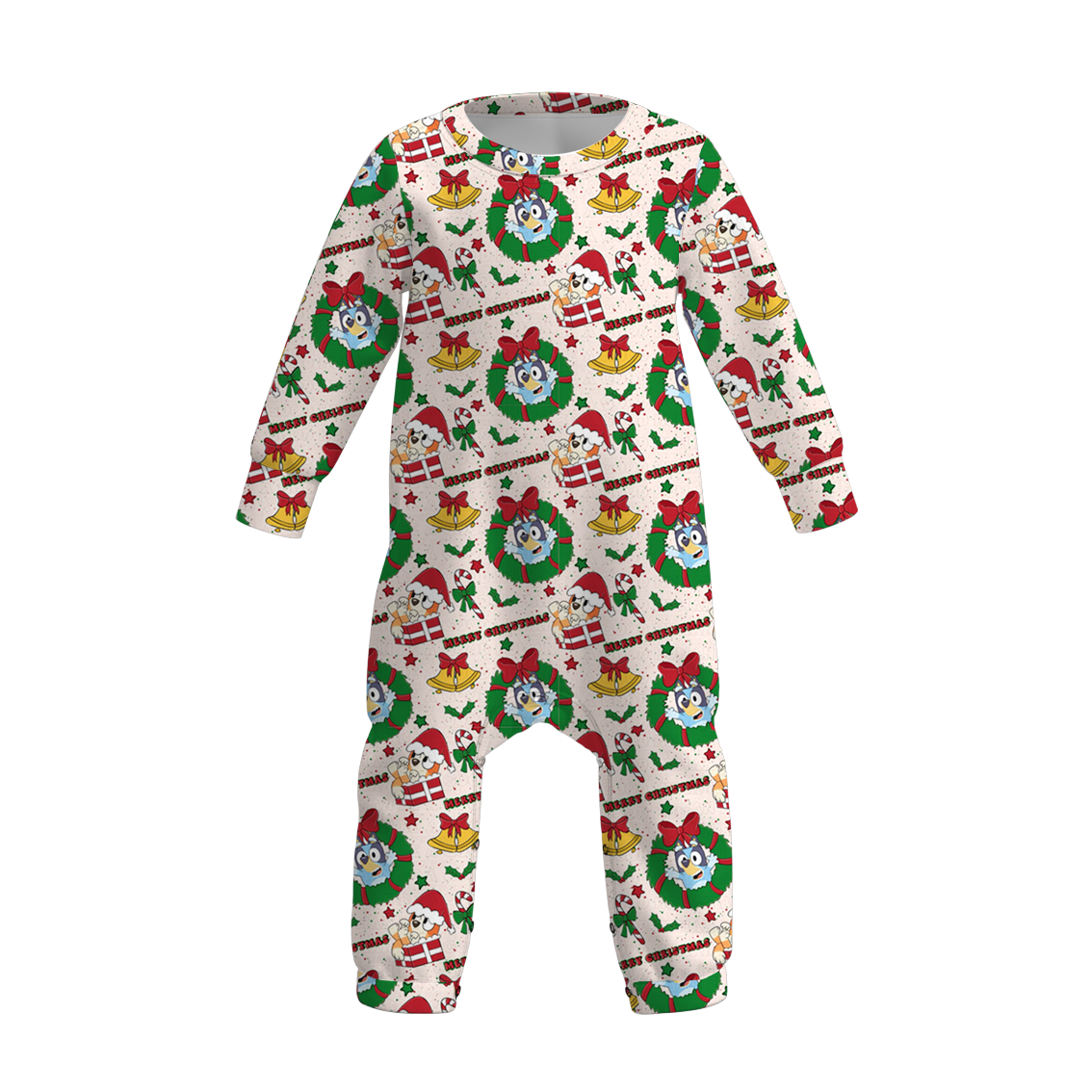 （Pre Order）Baby Boys Christmas Cartoon Print Romper