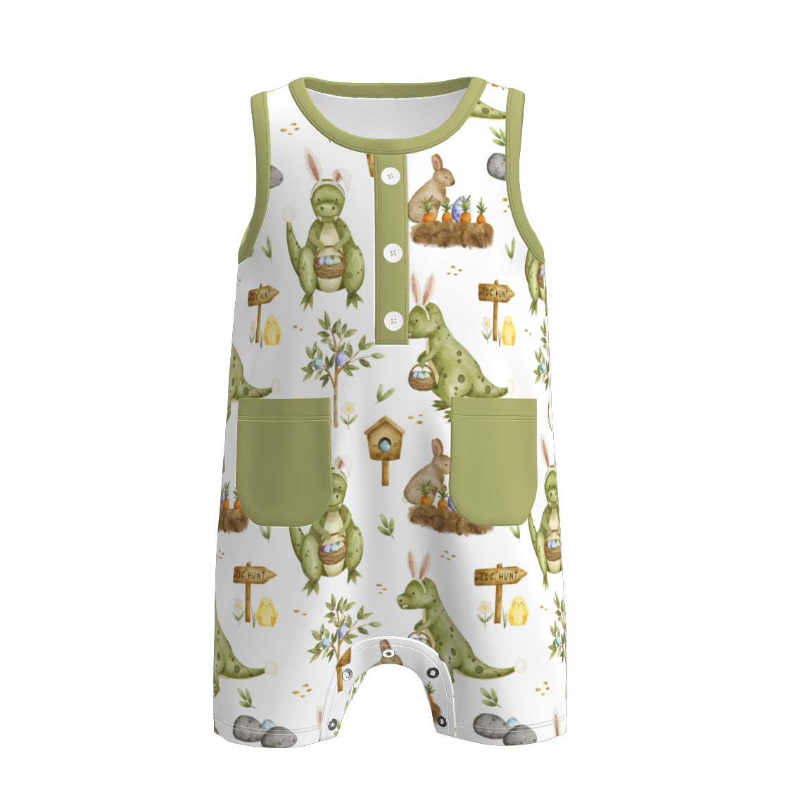 （Pre Order）Toddler Boys Easter Bunny＆Farm Print Romper