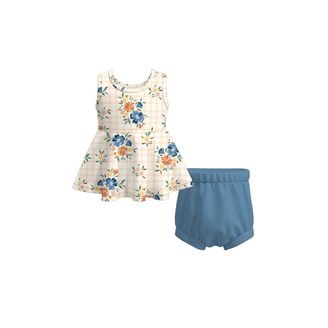 （Pre Order）Exclusive 2024 Summer Baby Girls' Romper Shorts Set