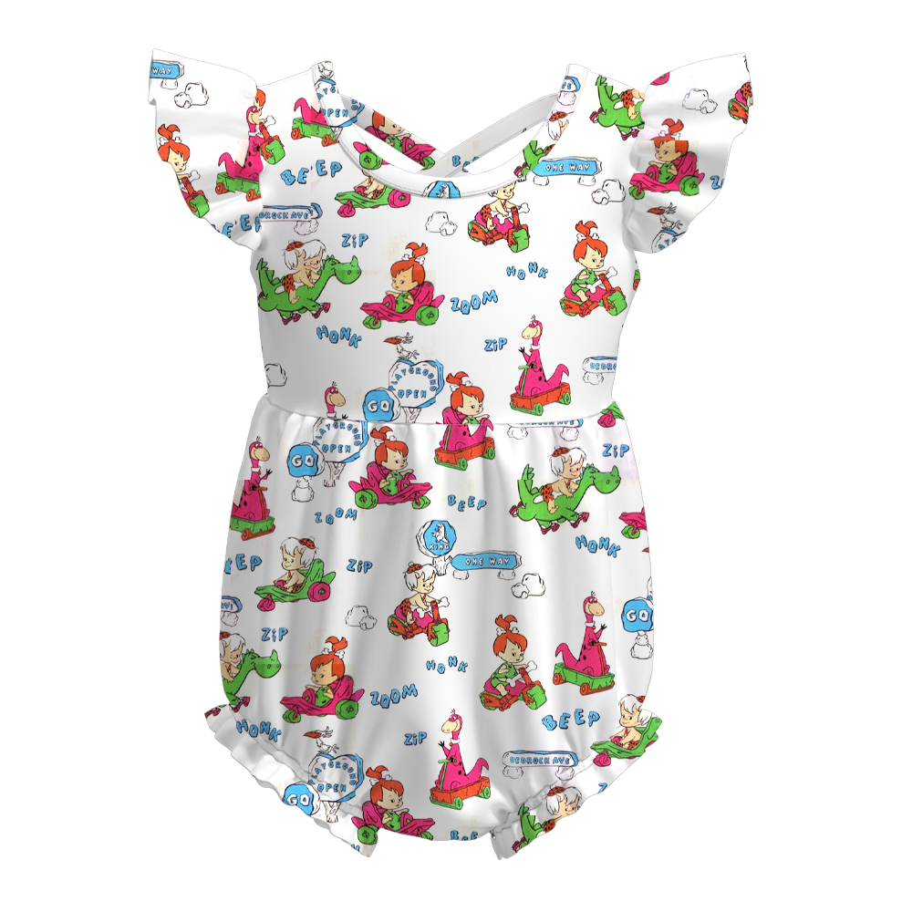 （Pre Order）Baby Girls Summer Cartoon Print Romper