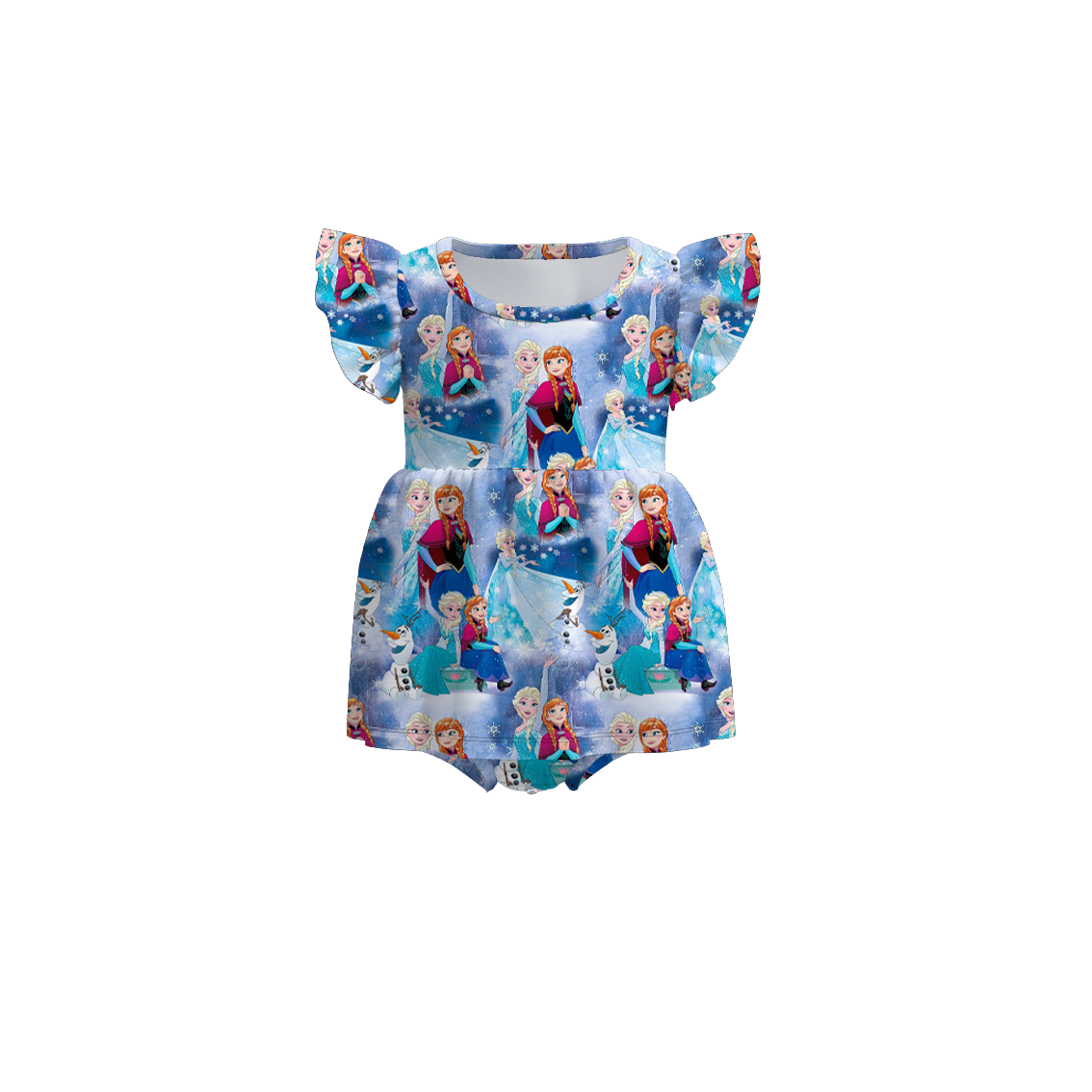 （Pre Order）Baby Girls Summer Frozen Print Romper