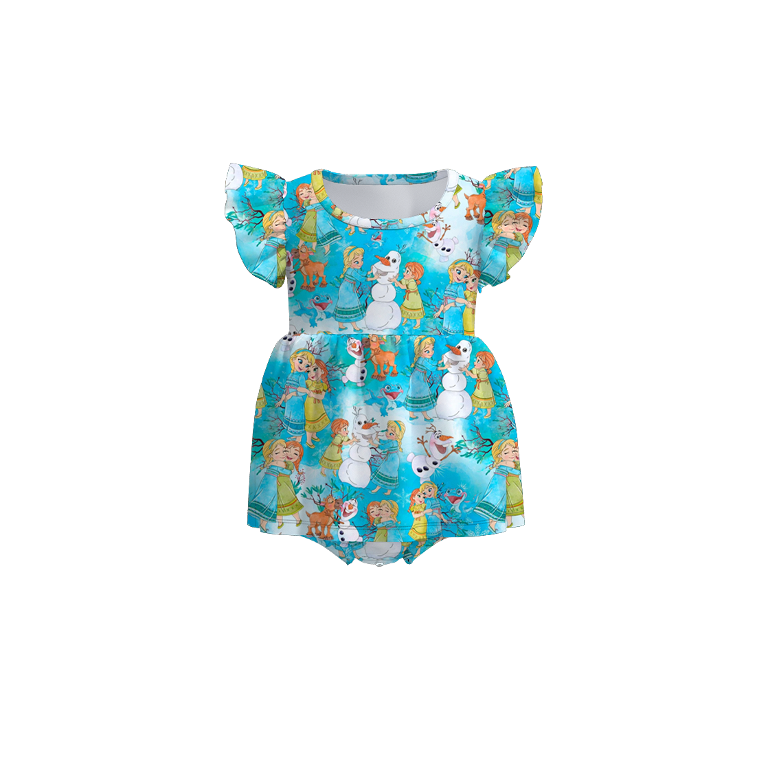 （Pre Order）Baby Girls Summer Frozen Print Romper