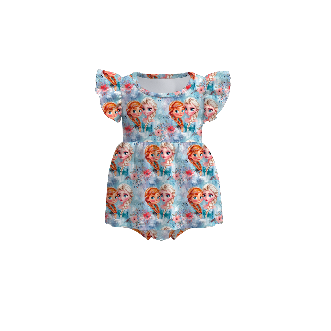 （Pre Order）Baby Girls Summer Frozen Print Romper